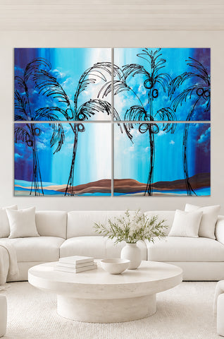 "Tropical Moonlit Night" Original Modern Abstract Painting