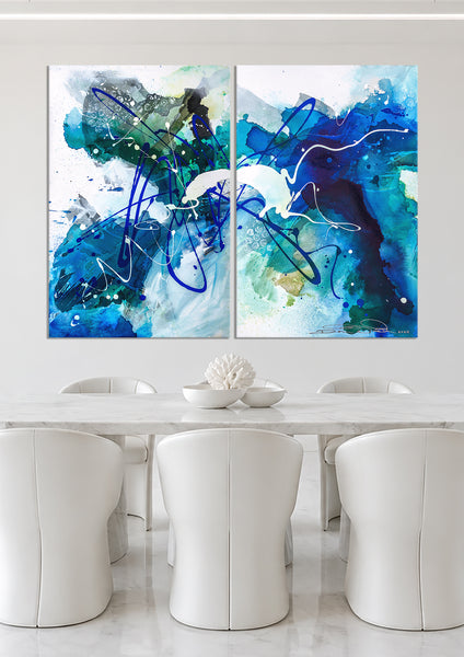 "Colors of the Sea 2" Original Modern Abstract Painting