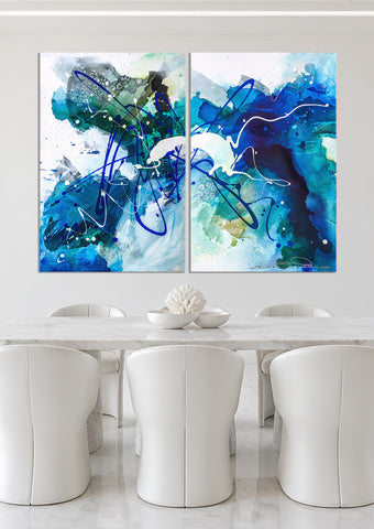 "Colors of the Sea 2" Original Modern Abstract Painting