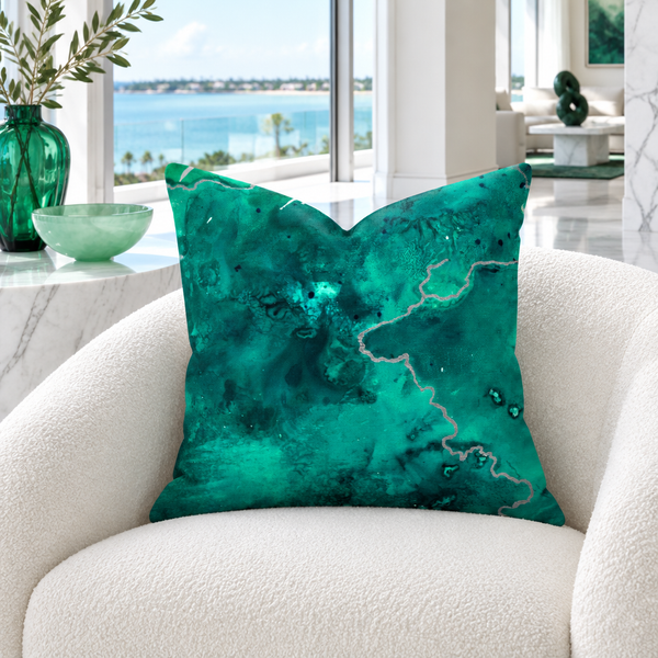Aquatic 2 - 1 Emerald in a white waterside room