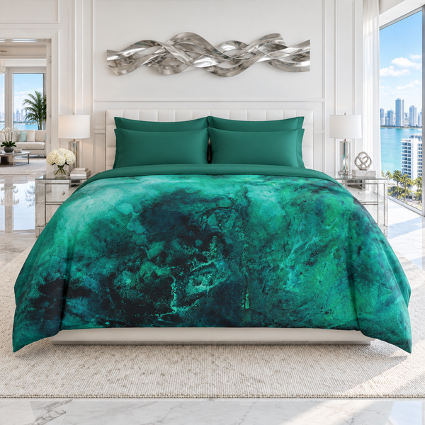 Aquatic 2 Emerald Miami suite with silver sculpture