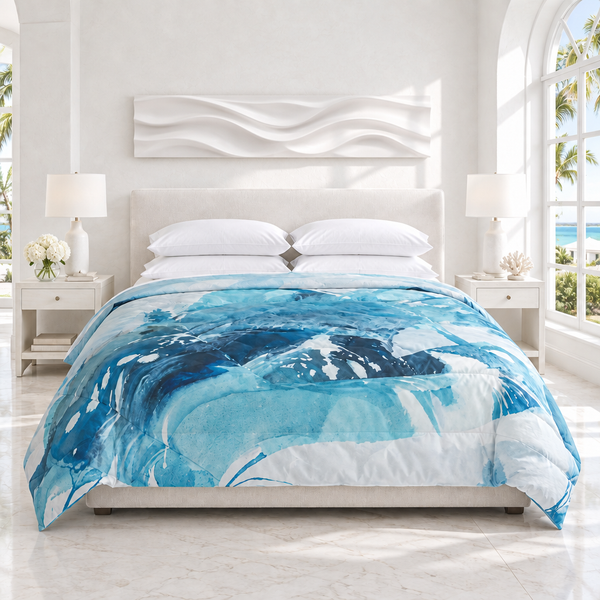 Aquatic 3 Blue Waters with white resin sculpture