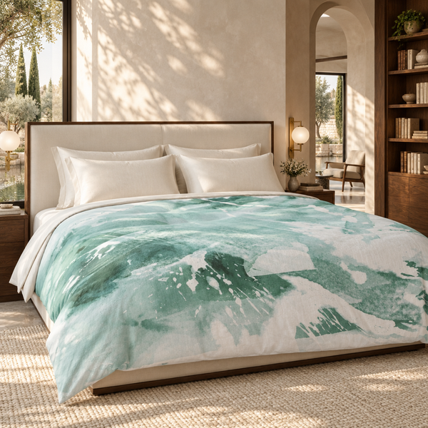 Aquatic 3 Sea Glass Green in a Venetian-modern luxury suite