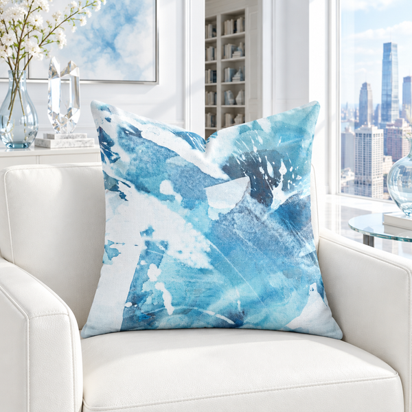 Aquatic Blue Waters in a clear-glass collector’s room