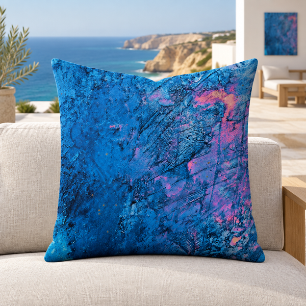 Beautiful Sky pillow on an Algarve terrace
