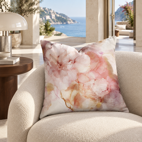 Beauty pillow in an Amalfi coastal lounge