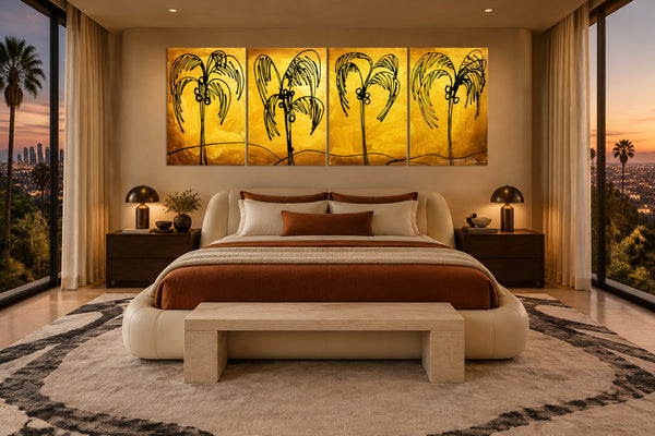 "Palm Trees Gold" Original Modern Abstract Painting