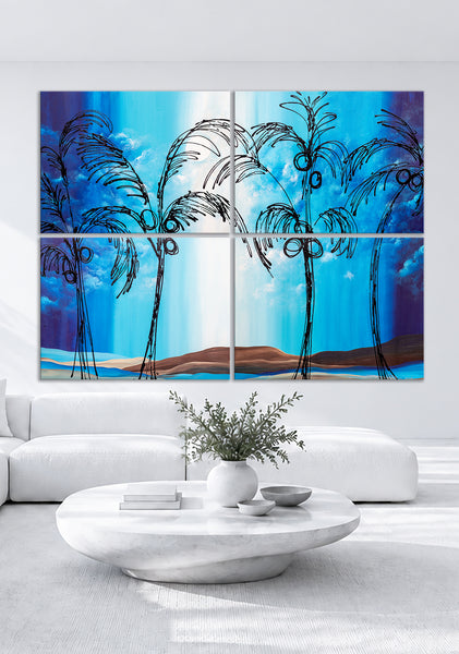 "Tropical Moonlit Night" Original Modern Abstract Painting