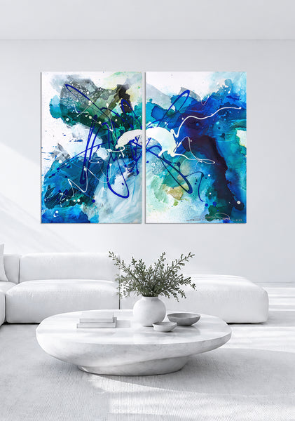 "Colors of the Sea 2" Original Modern Abstract Painting