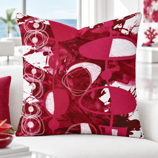 Bright crisp-white minimalist luxury suite with colorful accents, closer view #1 - Cranberry 3