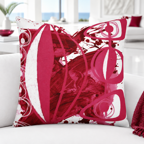 Bright crisp-white minimalist luxury suite with colorful accents, closer view #1 - Cranberry 4