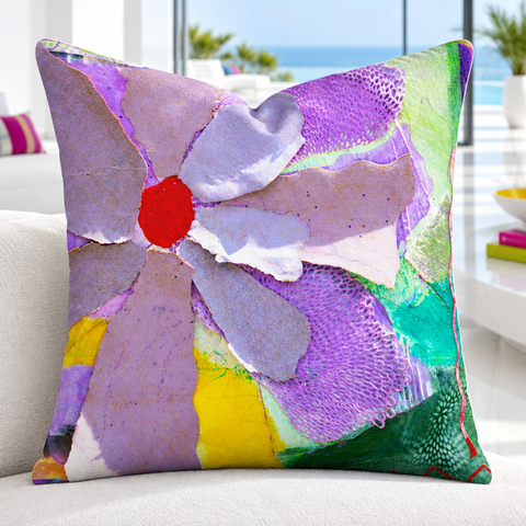 Bright crisp-white minimalist luxury villa, showing more of the pillow #2 - Modern Flower