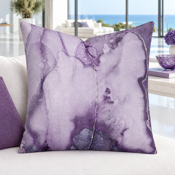 Bright crisp-white minimalist luxury villa with colorful accents, closer view #2 - Beautiful Marble 3 Amethyst