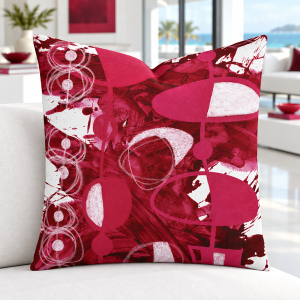 Bright crisp-white minimalist luxury villa with colorful accents, closer view #2 - Cranberry 3