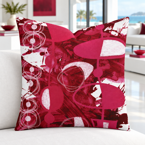 Bright crisp-white minimalist luxury villa with colorful accents, closer view #2 - Cranberry 3