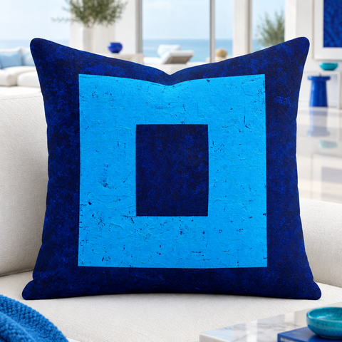 Bright crisp-white minimalist luxury villa with colorful accents, closer view #2 - Deep Waters