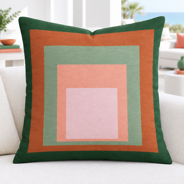 Bright crisp-white minimalist resort suite closeup