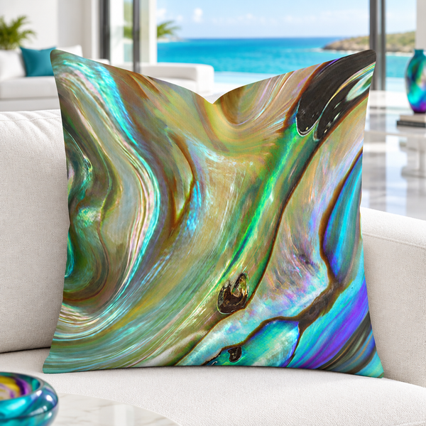 Bright crisp-white modern luxury resort villa with vibrant waters and colorful accents - Rainbow Pearl