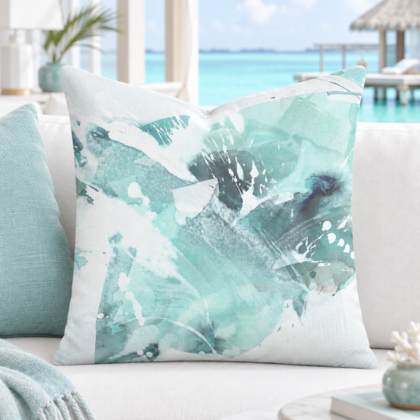 Bright crisp-white modern Maldives resort suite, close-up #1 - Aquatic 2 Sea Glass Light Aqua