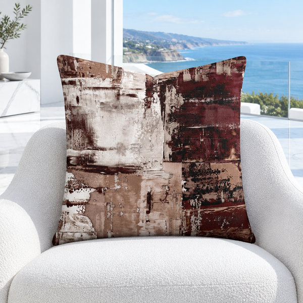 Chocolate pillow in a bright modern Malibu mansion
