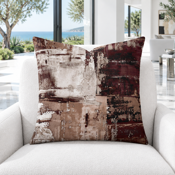 Chocolate pillow in a Malibu courtyard mansion