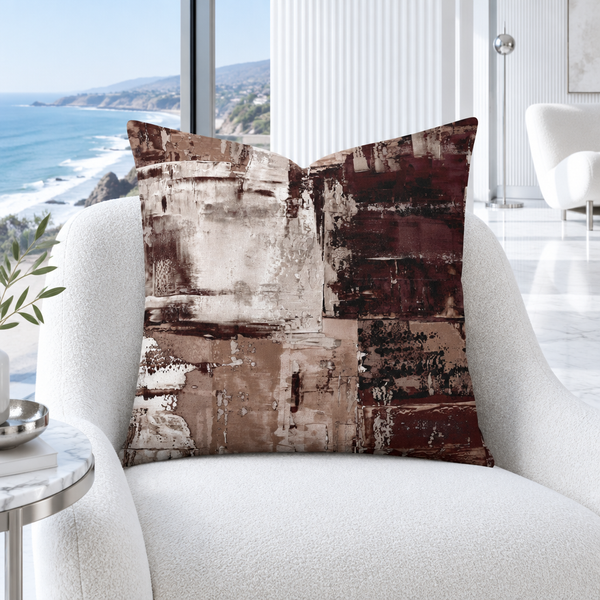 Chocolate pillow in an oceanfront Malibu collector mansion