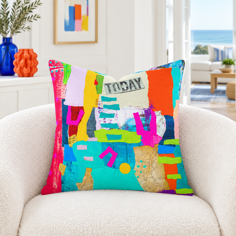 Coastal room with colorful details