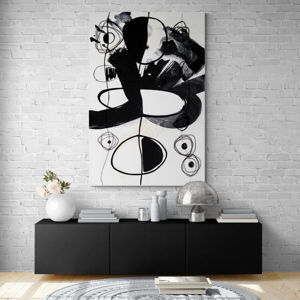 Abstract Wall Art -  Modern Black & White 3 - 4