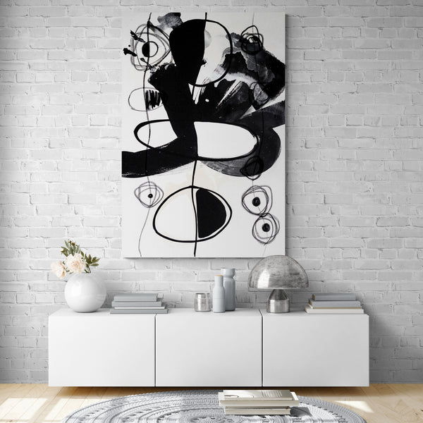 Abstract Wall Art -  Modern Black & White 3 - 4