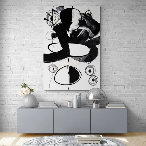 Abstract Wall Art -  Modern Black & White 3 - 4