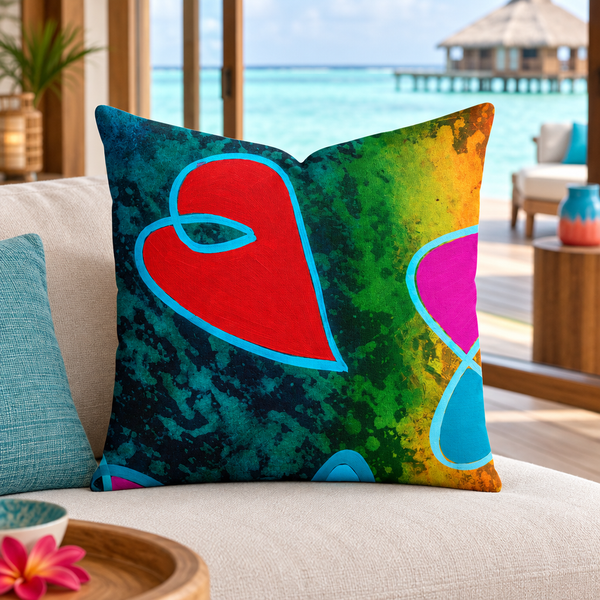 Colorful Maldives overwater villa - Happy 2 (18" art as 22")