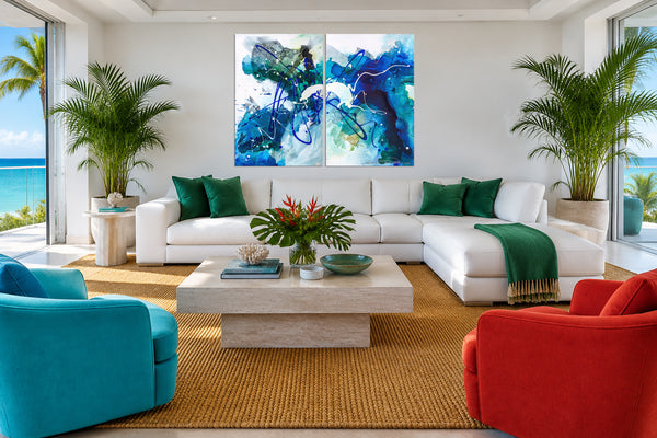 "Colors of the Sea 2" Original Modern Abstract Painting