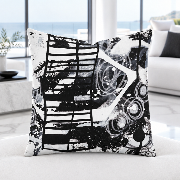 Cool-white marble resort suite with matching accents - Modern Black & White