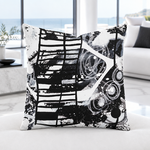 Cool-white marble resort suite with matching accents - Modern Black & White