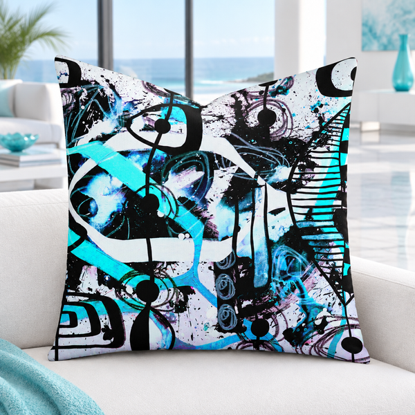 Cool-white marble resort suite with matching aqua accents - 2cd