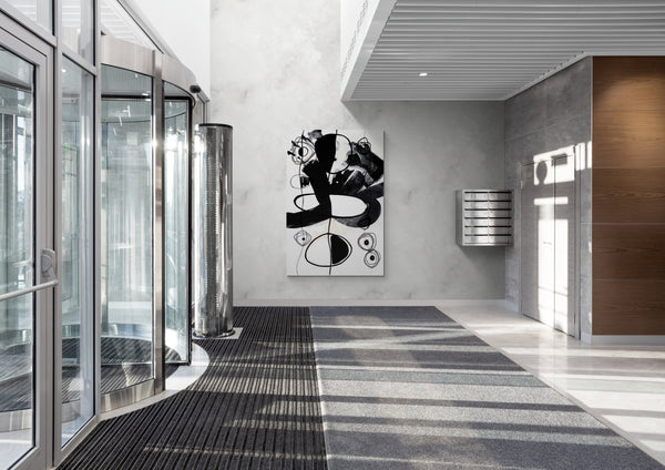 Abstract Wall Art -  Modern Black & White 3 - 4