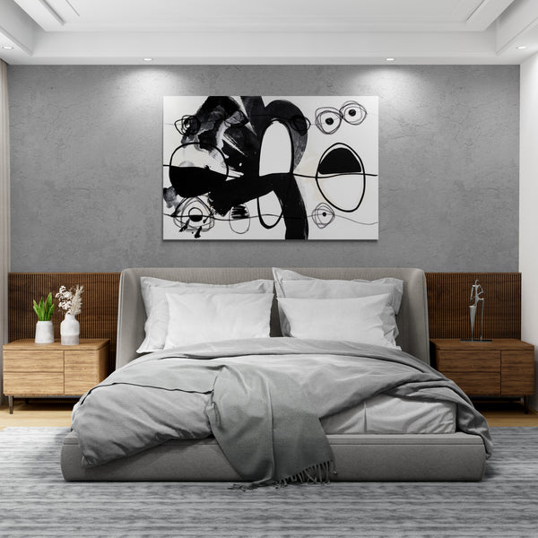 Abstract Wall Art -  Modern Black & White 3 - 4