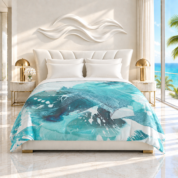 Fresh Aquatic 3 comforter room mockup