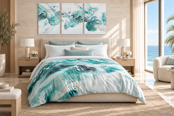 Fresh Aquatic 3 mockup with four canvas panels