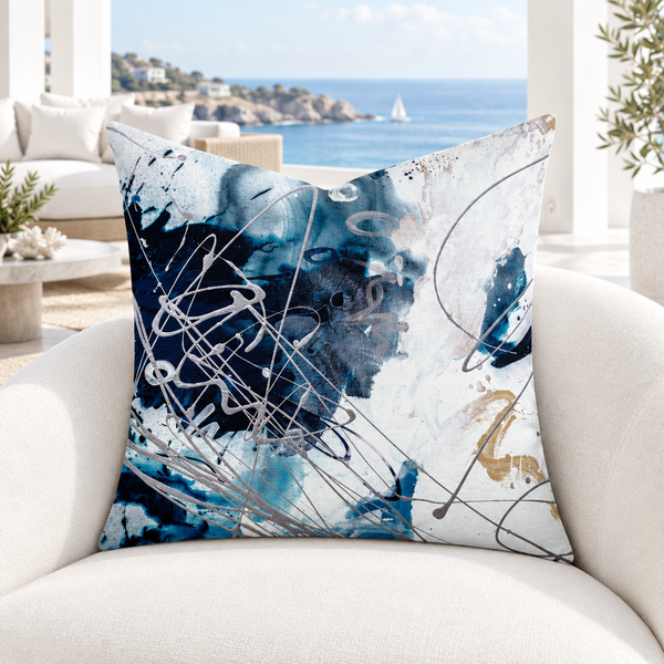 Nautical 2 - 3 pillow in bright white waterfront villa