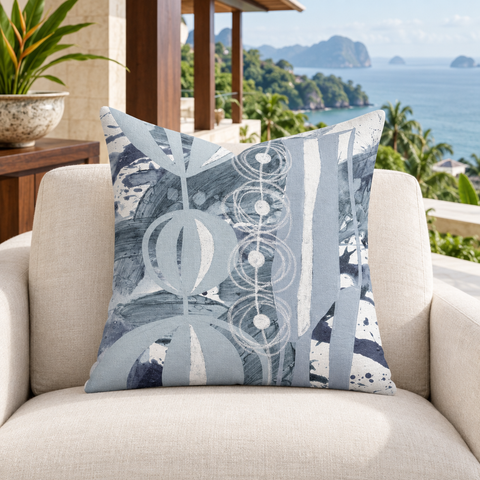 Gray 2 pillow in modern Phuket villa with Andaman coast