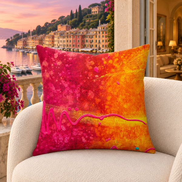 Summertime - 2 pillow in Portofino harbor villa at sunset