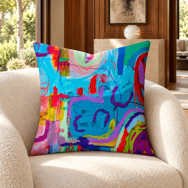 Destination Happiness 4 pillow in walnut collector residence
