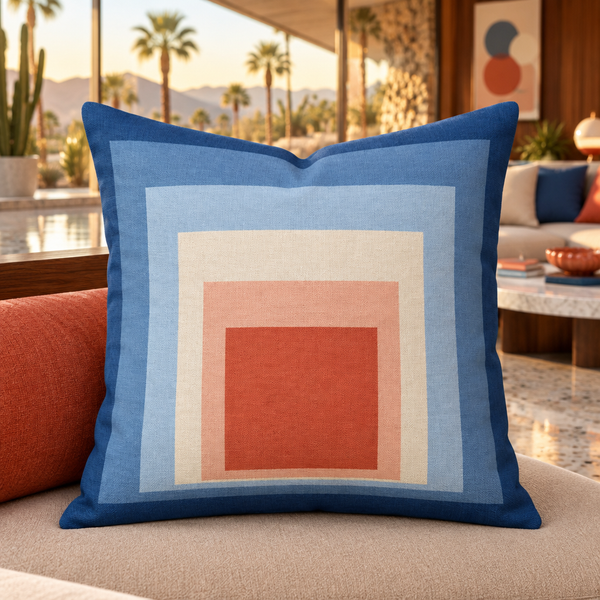 Palm Springs terrazzo lounge with desert view