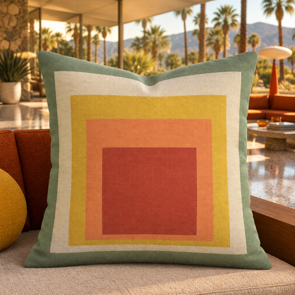Palm Springs lounge with palm/mountain view
