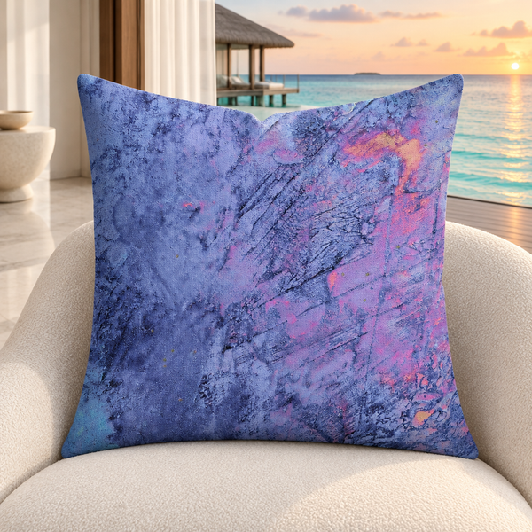 Sunrise pillow upright in a modern Maldives villa at an understated sunset
