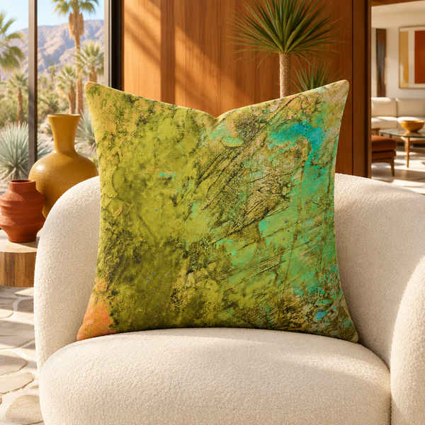 Earthy Colors pillow in Palm Springs mid-century room