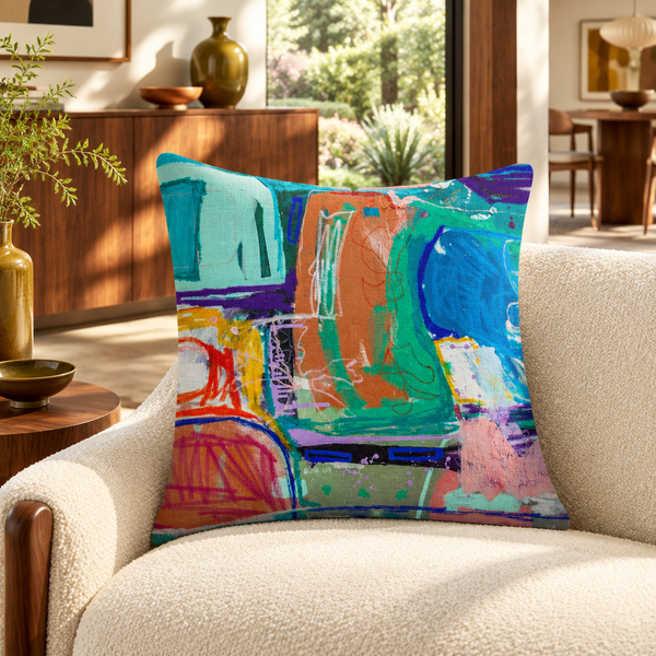 Reminiscence 1 22-inch pillow in walnut mid-century collector room
