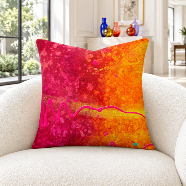 Summertime - 2 pillow in white conservatory with colorful glass