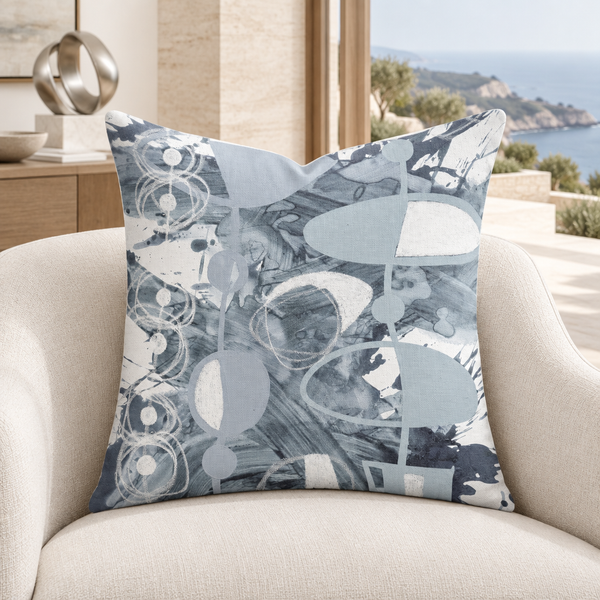 Gray 3 pillow in bright white coastal collector villa